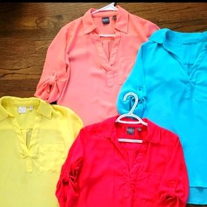 4 beautiful color spring shirts M